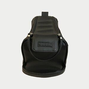 Guess Men's Black Leather Bag – Grooming/Shaving Travel Dopp Kit